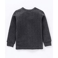 Babyhug Full Sleeves Solid Thermal Wear Set - Dark Grey