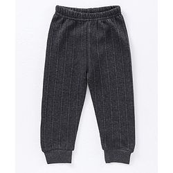 Babyhug Full Sleeves Solid Thermal Wear Set - Dark Grey