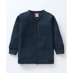Babyhug Full Sleeves Solid Color Thermal Innerwear Set - Dark Navy