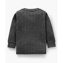Babyhug Cotton Mix Full Sleeves Solid Thermal Vest - Dark Grey