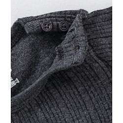 Babyhug Cotton Mix Full Sleeves Solid Thermal Vest - Dark Grey