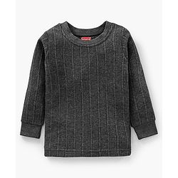 Babyhug Cotton Mix Full Sleeves Solid Thermal Vest - Dark Grey
