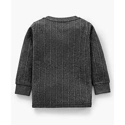 Babyhug Cotton Mix Full Sleeves Solid Thermal Vest - Dark Grey