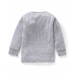 Babyhug Full Sleeves Solid Colour Thermal Vest - Light Grey