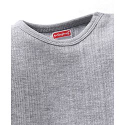 Babyhug Full Sleeves Solid Colour Thermal Vest - Light Grey