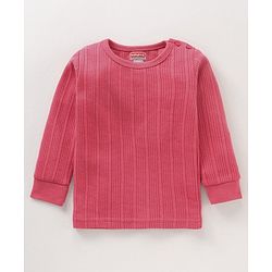 Babyhug Full Sleeves Solid Color Thermal Vest - Coral