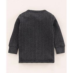 Babyhug Full Sleeves Front Open Thermal Vest Solid- Dark Grey