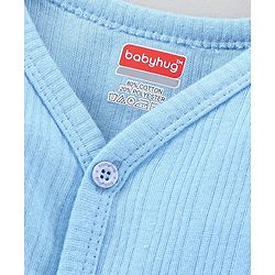 Babyhug Full Sleeves Thermal Vest Solid Striped Texture - Blue