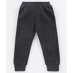 Babyhug Cotton Full Length Thermal Pants Solid - Dark Grey