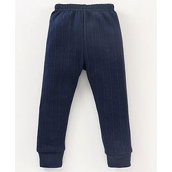 Babyhug Full Length Solid Thermal Pant - Dark Navy Blue