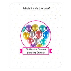 Babyhug Metallic Chrome Balloons - Pack of 30