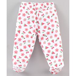 Babyhug Cotton Bootie Leggings Multi Printed Pack of 3 - Multicolour