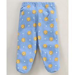 Babyhug Cotton Striped Bootie Leggings Lion Face Print Pack Of 3 - Multicolor