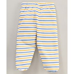 Babyhug Cotton Striped Bootie Leggings Lion Face Print Pack Of 3 - Multicolor