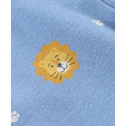 Babyhug Cotton Striped Bootie Leggings Lion Face Print Pack Of 3 - Multicolor