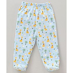 Babyhug 100% Cotton Bootie Leggings Striped Pack of 3 - Blue