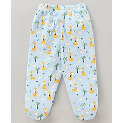 Babyhug 100% Cotton Bootie Leggings Striped Pack of 3 - Blue