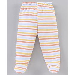 Babyhug Cotton Knit Striped & Zebra Printed Bootie Leggings Pack of 3 - Multicolour