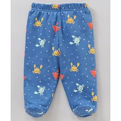 Babyhug Cotton Knit Footed Bootie Leggings Striped & Crabs Printed Pack of 3 - Multicolor