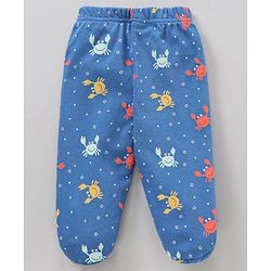 Babyhug Cotton Knit Footed Bootie Leggings Striped & Crabs Printed Pack of 3 - Multicolor