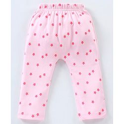 Babyhug Full Length Diaper Leggings Star & Kitty Print Pack of 3  - Yellow Light & Dark Pink