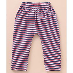 Babyhug Cotton Full Length Striped Diaper Pants Space Print Pack of 3 - Multicolor