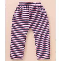 Babyhug Cotton Full Length Striped Diaper Pants Space Print Pack of 3 - Multicolor