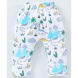 Babyhug Diaper Leggings Dino Print Pack of 3 - Sky Blue Multicolour
