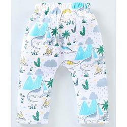 Babyhug Diaper Leggings Dino Print Pack of 3 - Sky Blue Multicolour