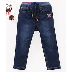 Babyhug Full Length Washed Denim Jeans - Blue
