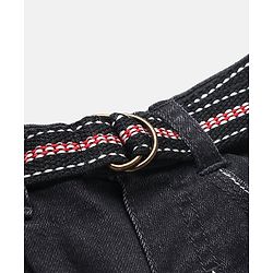 Babyhug Cotton Stretch Length Washed Denim Jeans - Black