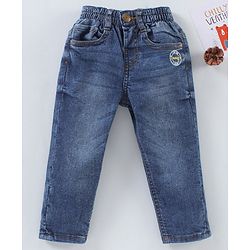 Babyhug Full Length Washed Denim Jeans - Blue