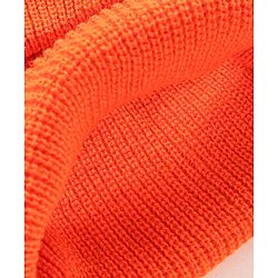 Babyhug Woollen Monkey Cap With Pom Pom Solid Orange- 10.5 cm