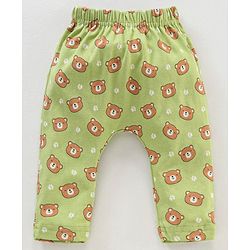 Babyhug Full Length Cotton Diaper Leggings Striped and Bear Print Pack of 3 - Multicolour