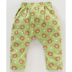Babyhug Full Length Cotton Diaper Leggings Striped and Bear Print Pack of 3 - Multicolour