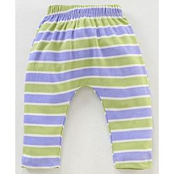 Babyhug Full Length Cotton Diaper Leggings Striped and Bear Print Pack of 3 - Multicolour
