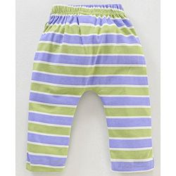 Babyhug Full Length Cotton Diaper Leggings Striped and Bear Print Pack of 3 - Multicolour