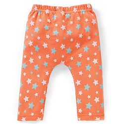 Babyhug Cotton Full Length Striped & Stars Printed Diaper Pants Pack of 3 - Red Blue & Grey
