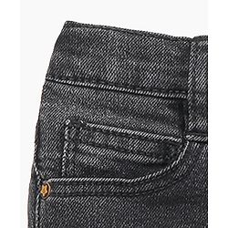 Babyhug Cotton Full Length Stretchable Washed  Denim Jeans With Mock Fly  - Black