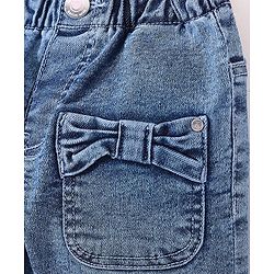 Babyhug Denim Full Length Stretchable Jeggings Solid Color - Blue
