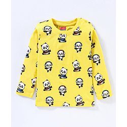 Babyhug Cotton Jersey Knit Full Sleeves T-Shirt Panda Printed Pack of 3 - Blue Green Yellow