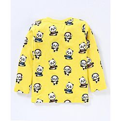 Babyhug Cotton Jersey Knit Full Sleeves T-Shirt Panda Printed Pack of 3 - Blue Green Yellow