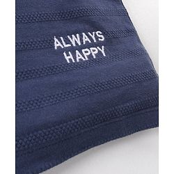 Babyhug Half Sleeves Polo T-Shirt Text Embroidery - Navy Blue