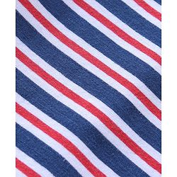 Babyhug Cotton Knit Full Sleeves Striped Skivi Winter T-Shirt - Navy Red