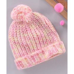 Babyhug Woollen Cap Pink - Diameter 12 cm