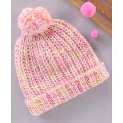 Babyhug Woollen Cap Pink - Diameter 12 cm