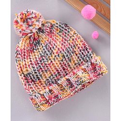 Babyhug Blend Knit Woolen Beanie Multicolour - Diameter 12 cm