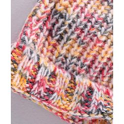 Babyhug Blend Knit Woolen Beanie Multicolour - Diameter 12 cm