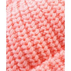 Babyhug Blend Knitted Cap Textured Pink - Diameter 12 cm