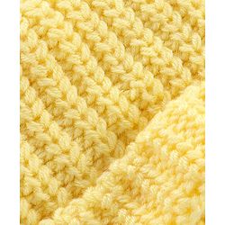 Babyhug Blend Knitted Cap Textured Mustard - Diameter 12 cm